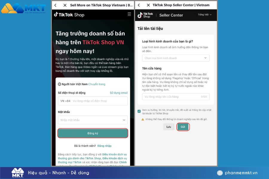Các bước đăng ký tài khoản TikTok Shop
