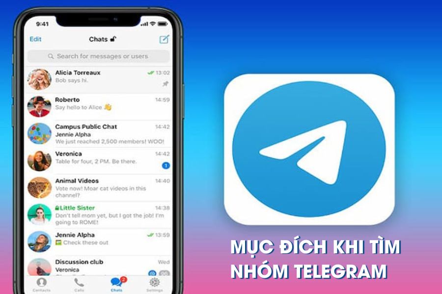 Cách tìm nhóm trên telegram